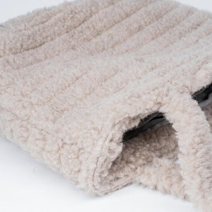 Umhängetasche / Sherpa Wolltasche grau / Tote Bag