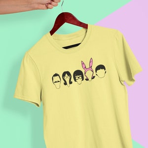 Op Bob's Burgers geïnspireerd T-shirt – Silhouette Heads volwassen unisex T-shirt – fanart jersey shirt met korte mouw – cartoon tv-show merchandise