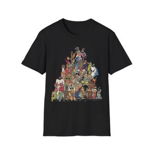 Hanna Barbera Characters Adult Unisex Softstyle T-Shirt - Scooby, Flintstones, Jetsons, Jabberjaw, Smurfs, and more