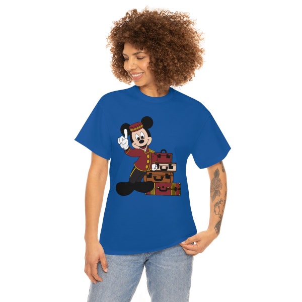 Disney's Tower of Terror Inspired Mickey Mouse Bellhop Adult Unisex Ultra Cotton Tee / Graphic T-Shirt