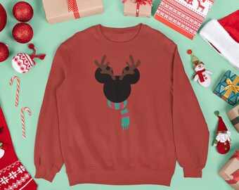 Mickey Head Christmas Adult Unisex Heavy Blend Crewneck Sweatshirt