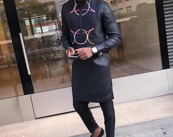 Afrikanischer Herrenanzug, Afrikanischer Hochzeitsanzug, Senatorenanzug, Dashiki-Hemd, Herren-Kaftan, Agbada, Agbada für Männer, Trauzeugen-Anzug, Bräutigam-Anzug
