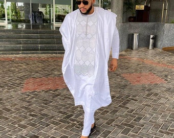 Agbada, Agbada dla mężczyzn, Afrykańska Agbada, Afrykański garnitur ślubny, Garnitur 3-częściowy, Koszula Dashiki, Szlafrok Africain, Odzież męska, Odzież męska