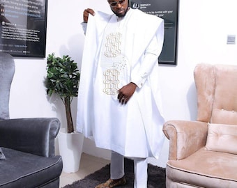 Agbada, African wedding suit, Agbada for men, African Agbada, Robe Africain, traditional wedding suit, Groomsmen suit, Groom's suit, Dashiki