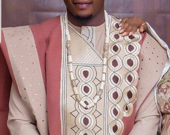 Afrykańska odzież męska, afrykański garnitur ślubny, afrykańska odzież męska, garnitur Dashiki, odzież męska, szata Africain, odzież męska, Agbada, Agbada