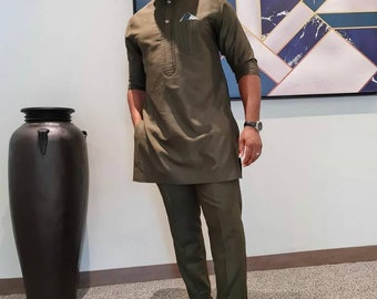 African wedding suit, Groomsmen suit, Groom's suit, senator suit, Agbada, Dashiki shirt, African men's suit, Men's kaftan, men wear fashion