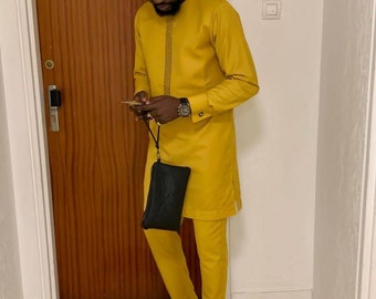 Afrikanischer Hochzeitsanzug, traditioneller Hochzeitsanzug, Trauzeuge-Anzug, Bräutigam-Anzug, Dashiki-Hemd, Herren-Kaftan, Agbada, Senatorenkleidung, Herrenanzug