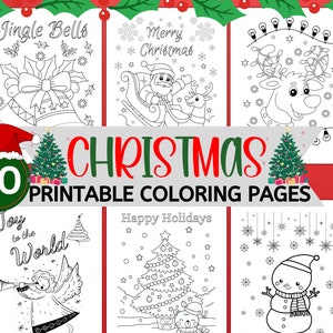 30 Christmas Coloring Pages, Christmas Printable, Kids Christmas Activities, Christmas Games, Santa Coloring Page, Printable Coloring Pages