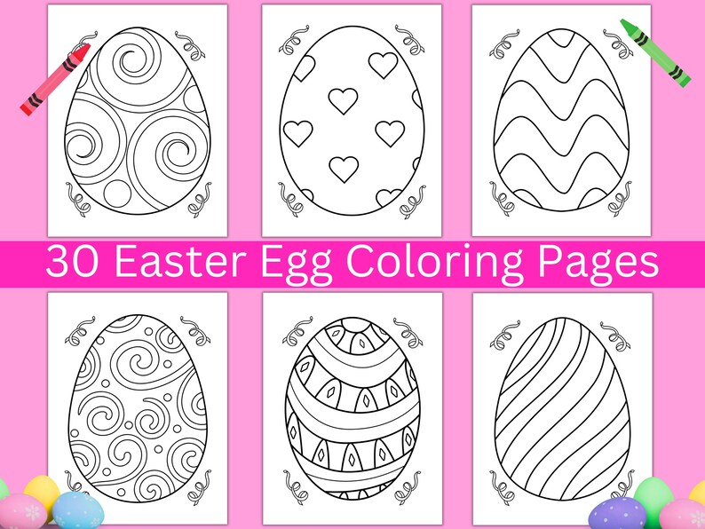 30 Easter Egg Coloring Pages for Kids, Printable Easter Coloring Pages