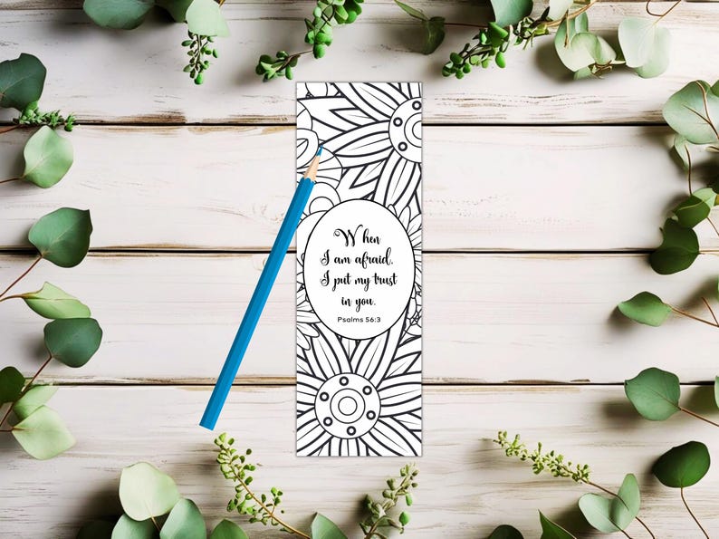 Coloring Bible Verse Bookmarks Set of 4, Printable Coloring Bible Bookmarks, Bible Study, Digital Bookmarks, DIY Coloring Bookmarks image 4