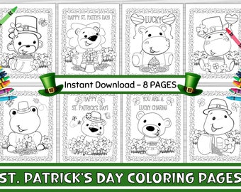 Kids St. Patrick's Day Coloring Pages, St Patrick's Day Party, St Patrick's Day Activity, Kids Printable Saint Patrick's Day Coloring Pages