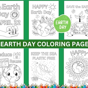 Earth Day Coloring Pages for Kids | Instant Download | Fun Happy Earth Day Sheets | Earth Day Worksheets | Printable Earth Day Activities