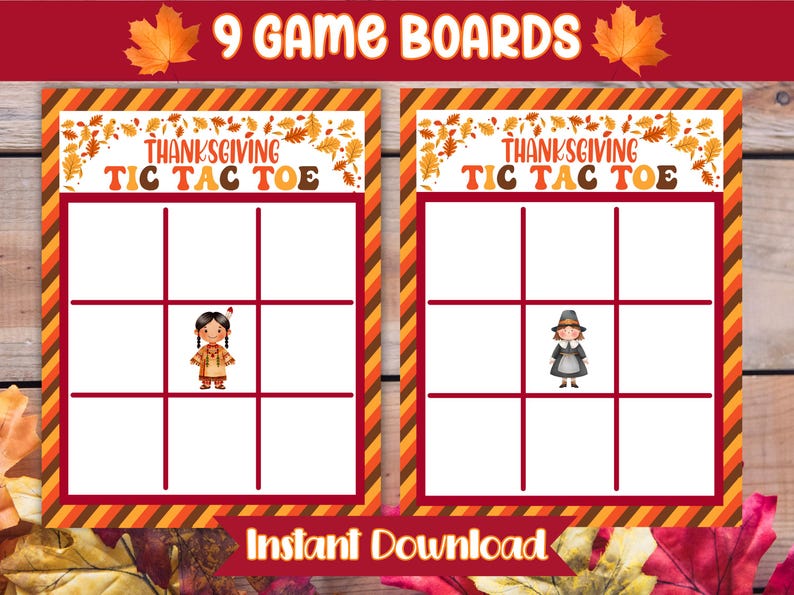 Thanksgiving Tic Tac Toe Game, Printable Thanksgiving Games, Classroom ...