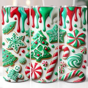Christmas Cookies Tumbler Sublimation Transfer, Ready to Press Sublimation, 20 0z Skinny Tumbler Wrap, RTP Transfer, NOT A DIGITAL