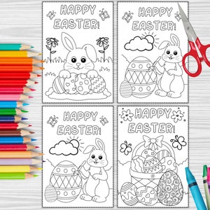 Osterhasen Malkarten, druckbare Osterkarten, Klassenzimmer Osterkarten, DIY Osterkarten, Instant Download, Kinder Osterkarten