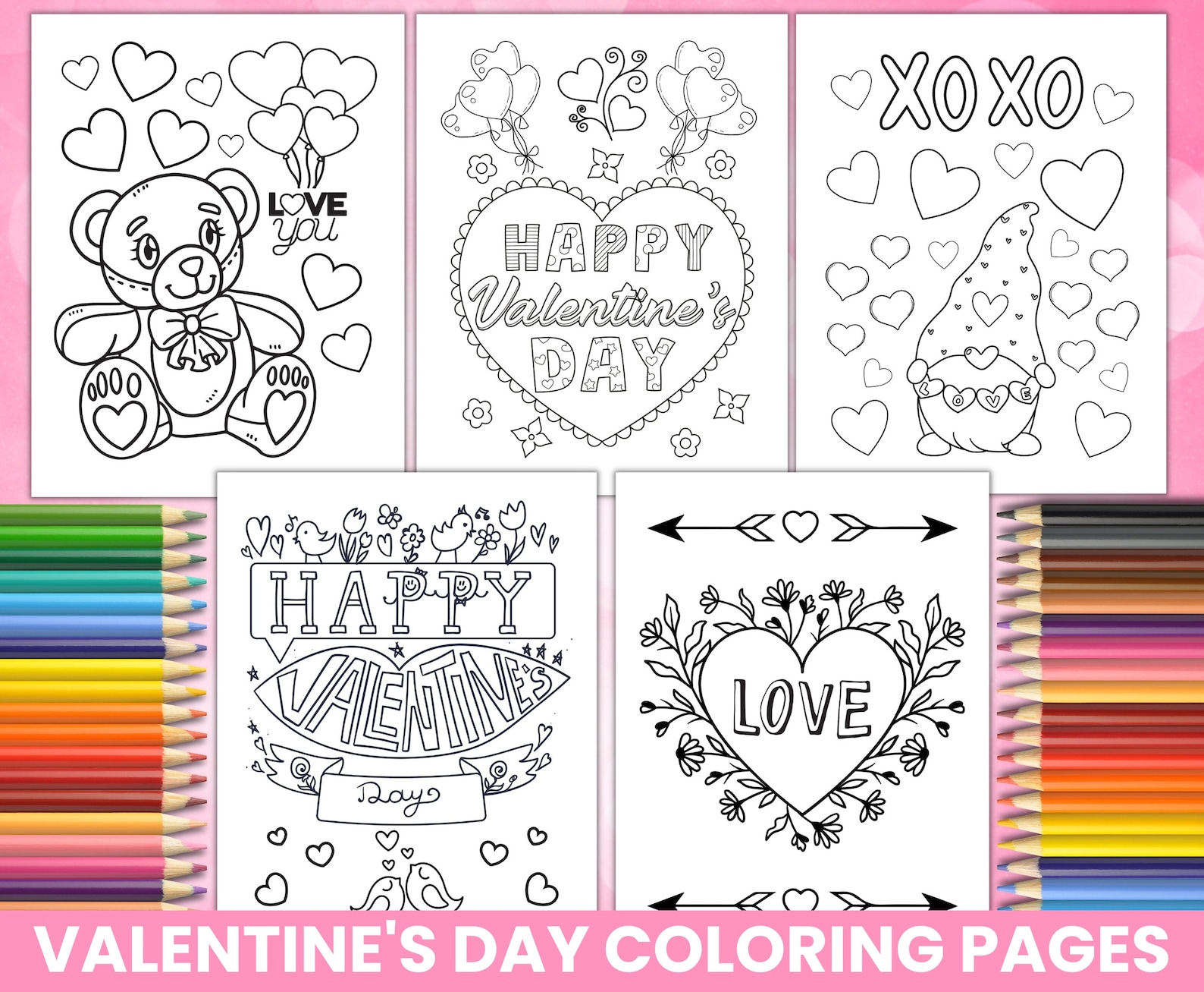 Valentine's Day Coloring Pages, Printable Valentine Coloring Pages ...