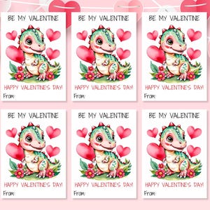 Biglietti di San Valentino con dinosauri per bambini, biglietti di San Valentino stampabili, biglietti di San Valentino in classe, biglietti di San Valentino per bambini, biglietti di San Valentino con dinosauri