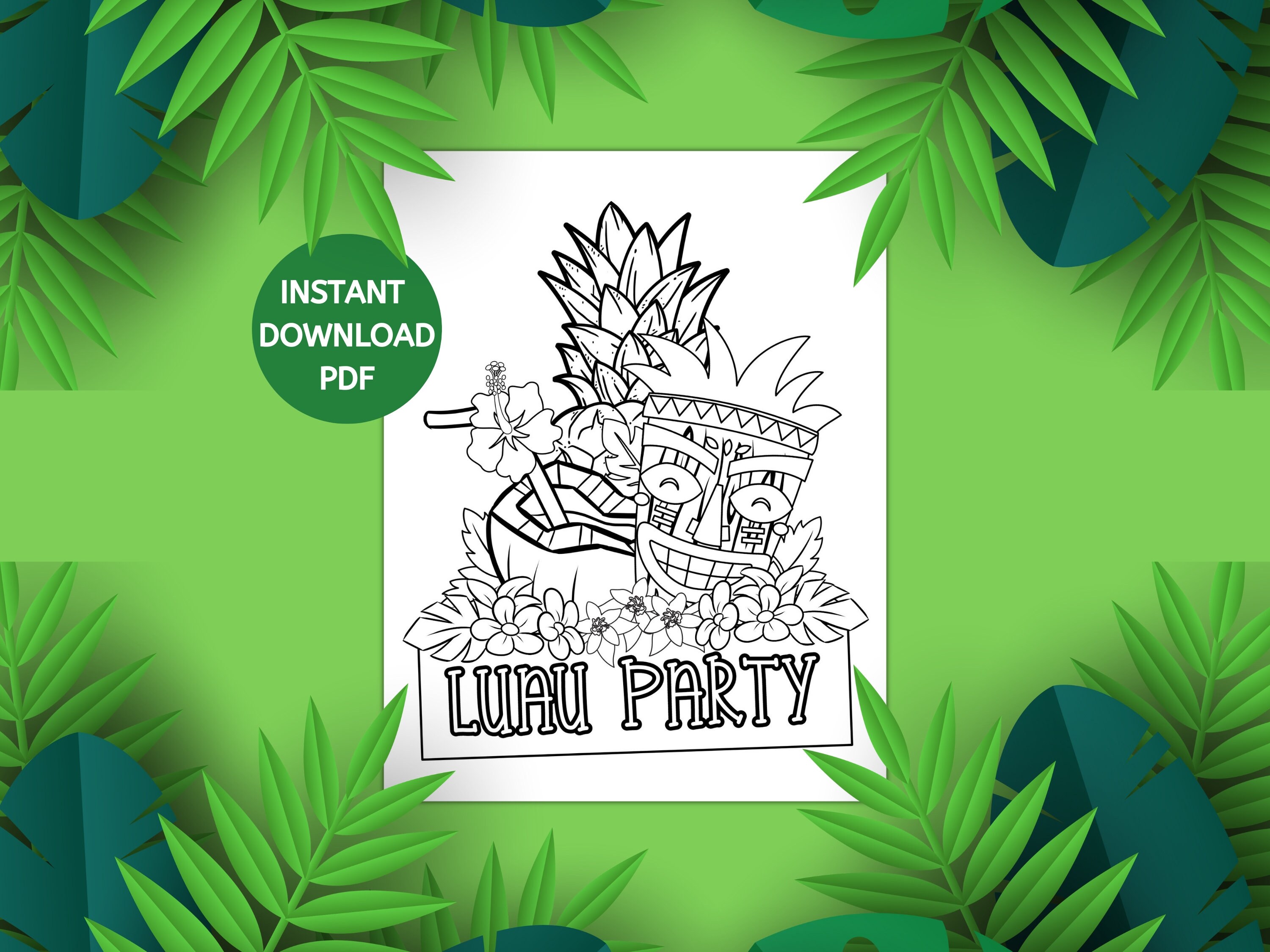 Luau Party Coloring Pages, Hawaiian Luau Coloring Pages, Summer