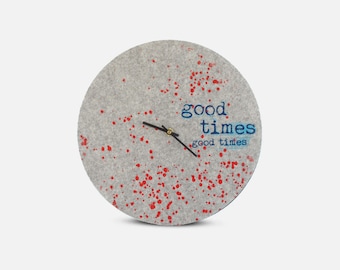 Wanduhr aus Filz und Kork 30 cm | Design "Good Times" by Anja Streese