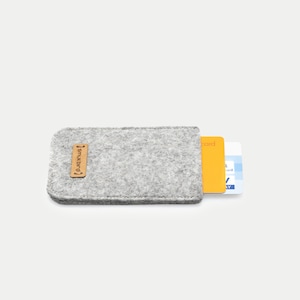 Creditcardhouder | gemaakt van vilt | voor 5 kaarten | Kleur lichtgrijs