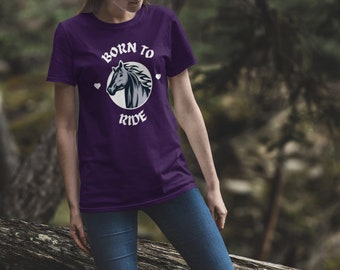 Born To Ride Horses Organic Cotton Tshirt