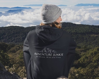 Adventure Junkie Pullover Hoodie White Design