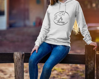 Horse Therapy Black Design Hoodie