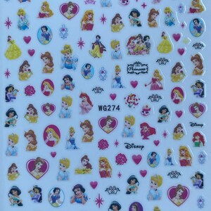 Princess nail art stickers decals