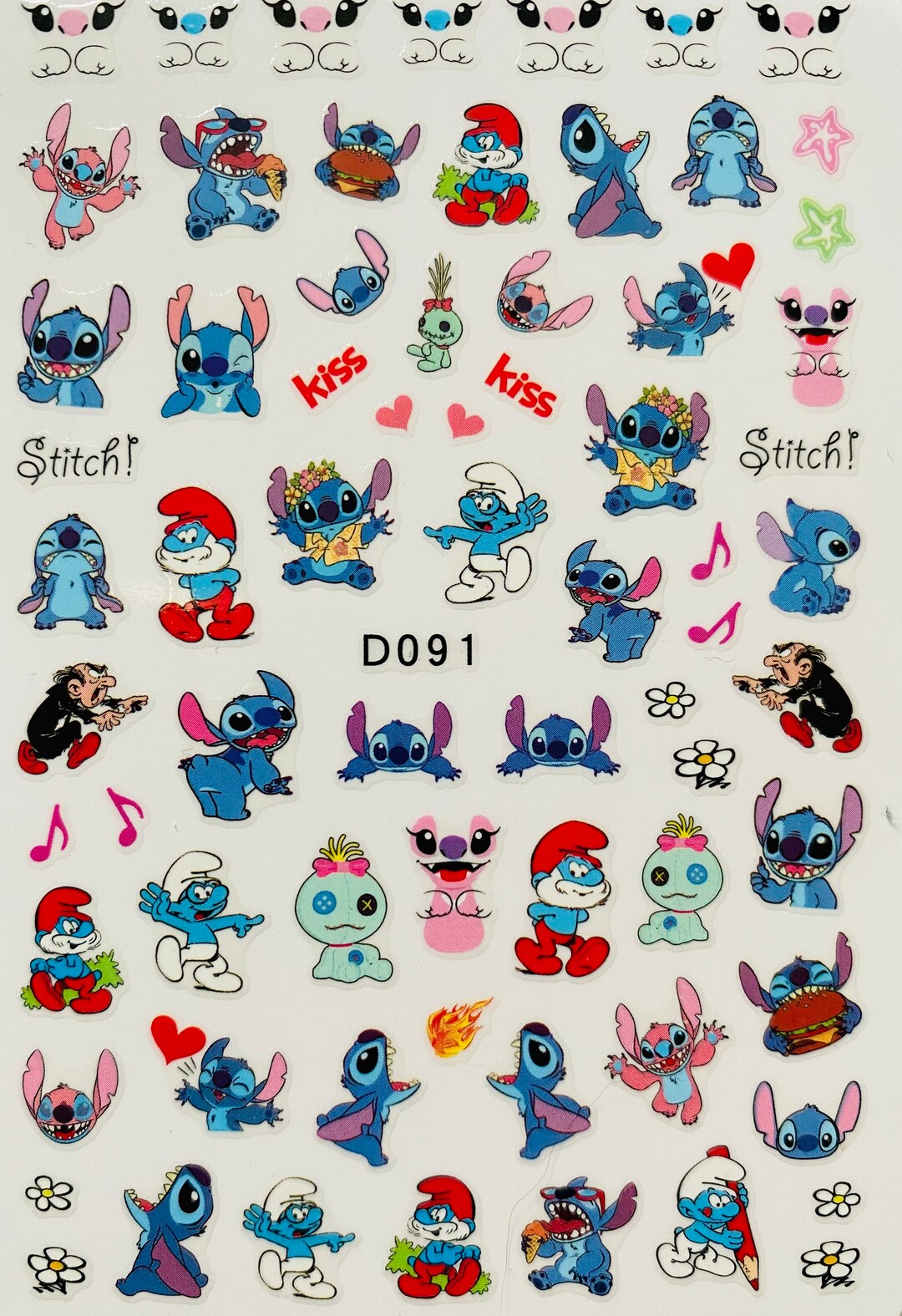 Disney Stitch Nail Art Stickers Decals Etsy