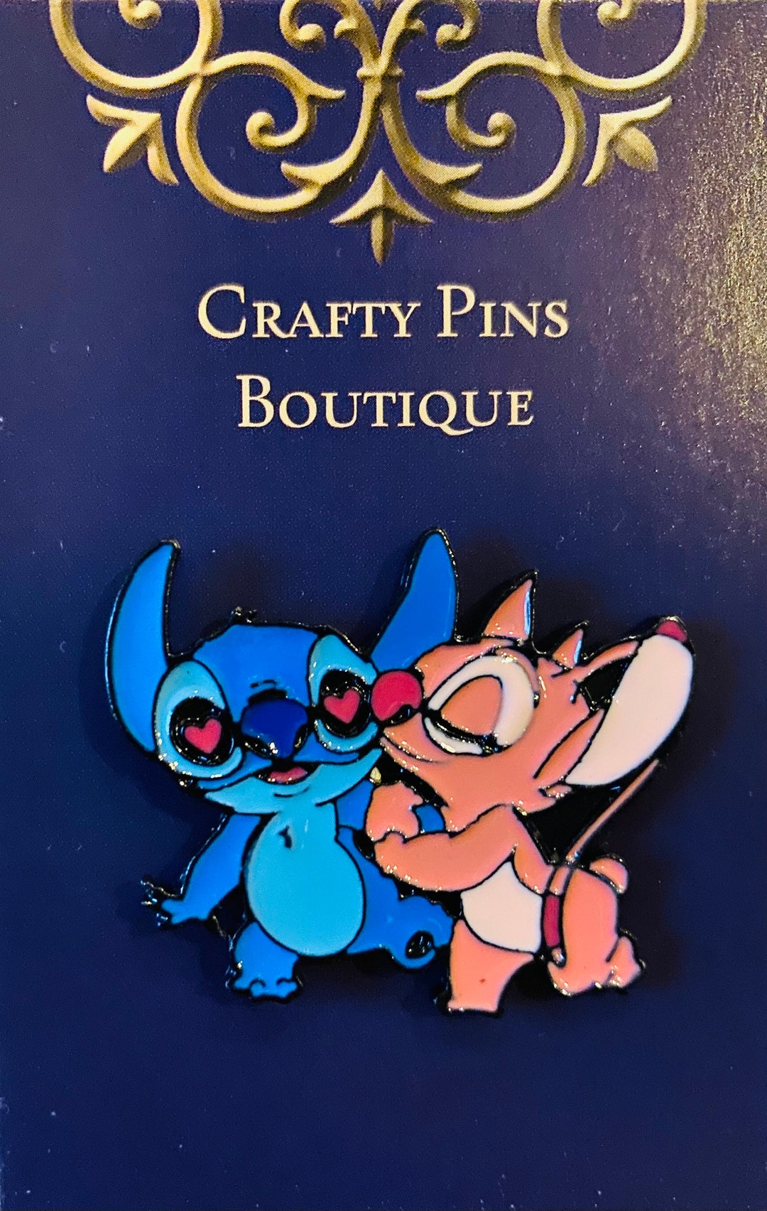 Stitch and Angel Pin Badge Etsy