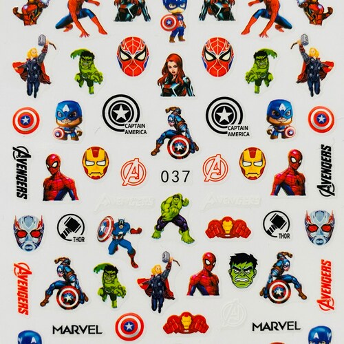 Avengers Superhero Nail Art Decals Etsy