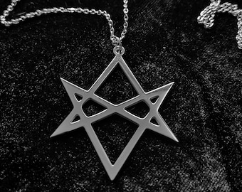 Unique Unisex Stainless Steel Hexagram Pendant - Elegant Handcrafted Necklace for Him and Her, Spiritual Jewelry