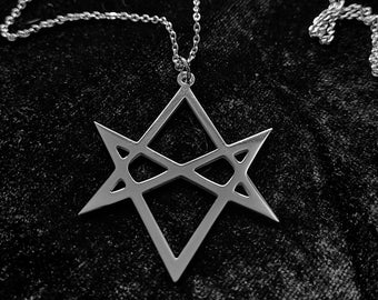 Unique Unisex Stainless Steel Hexagram Pendant - Elegant Handcrafted Necklace for Him and Her, Spiritual Jewelry