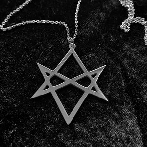 Unique Unisex Stainless Steel Hexagram Pendant - Elegant Handcrafted Necklace for Him and Her, Spiritual Jewelry
