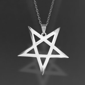 Nickel-free stainless steel pendant with pentagram - modern protection symbol jewelry, unisex design, chain included