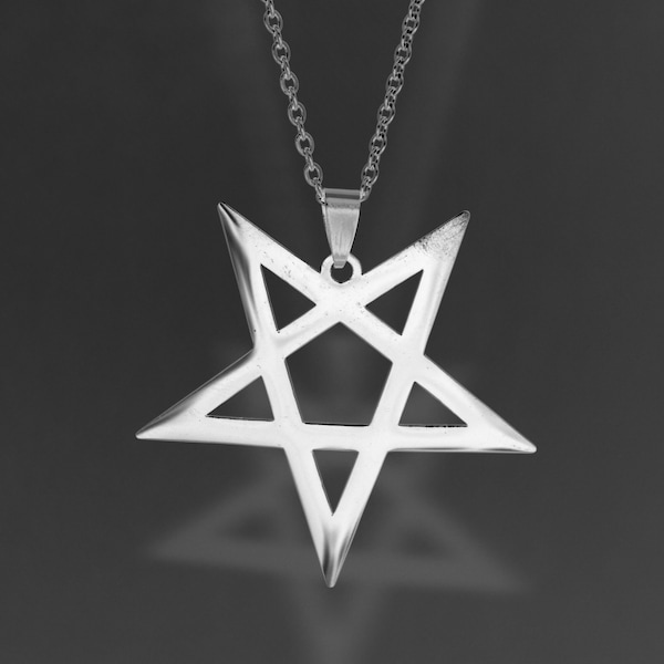 Nickelfreier Edelstahlanhänger mit Pentagramm – Moderner Schutzsymbol Schmuck, Unisex Design, Inklusive Kette