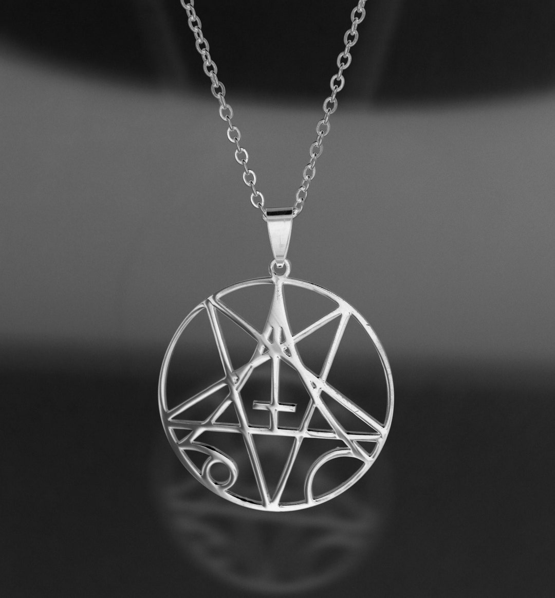 Nickelfree Stainless Steel Pendant 'pentagram & Fallen Cross' Mystical