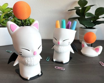 Moogle Desk Buddy - Final Fantasy FFXIV Inspired Handmade Pen Holder and Desk Organizer!
