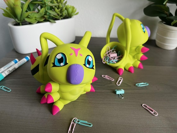 Wormmon Desk Buddy - Digimon Adventure 02 Inspired 3D Printed Secret Storage Container and Organizer!