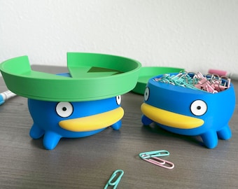 Lily Pad Desk Buddy: organizador de oficina inspirado en un monstruo de bolsillo y contenedor de artículos pequeños: ¡organizador de escritorio único para trabajar o jugar!