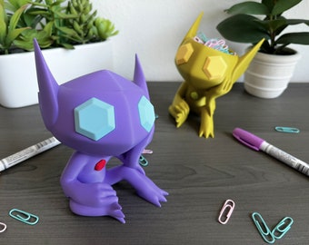 Ghost Gem Goblin Desk Buddy – Video Game Inspired Storage Container for Small Office Clutter