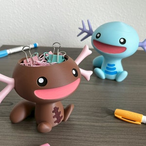 Axolotl Desk Buddy - Regional variants - Hand-painted Video Game Inspired Creature Organizer for Office & Home!