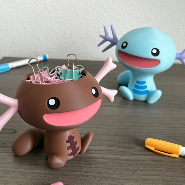 Wooper / Paldean Wooper Desk Buddies! -- office work desk computer container - Pokemon Inspired!