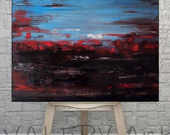 Abstract artwork. This painting is a unique original artwork, a modern wall art oil painting on canvas.