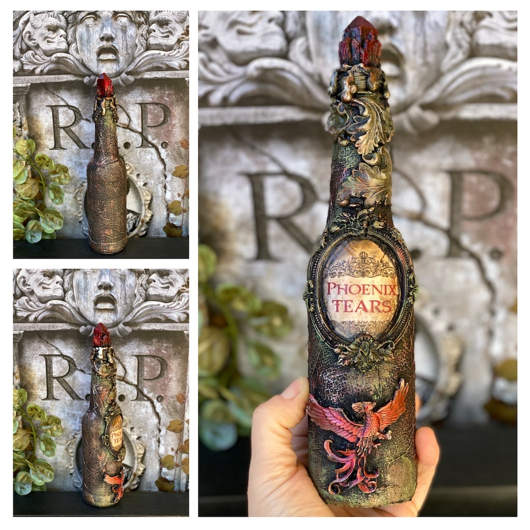 Potion Phoenix Tears Glass Bottle 25 Cm Wizard Halloween Etsy