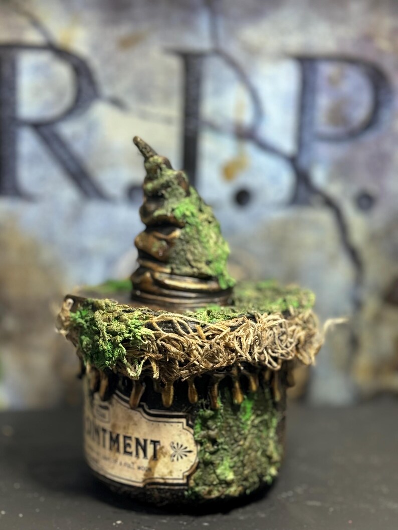 Potion Flying Ointment, Broom , Broomstick ,art Glass Bottle 14 Cm