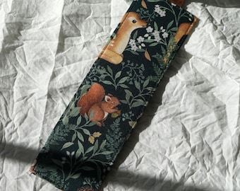 Fabric Bookmarks | Pattern Bookmarks | Gift For Readers | Bookish Accessory | Handmade | Bookish Gifts | Booklover | Woodlands Bookmark