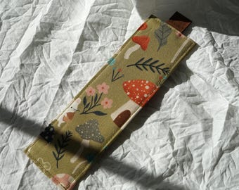 Fabric Bookmarks | Pattern Bookmark | Gift For Readers | Bookish Accessory | Handmade | Bookish Gift | Booklover | Mouse & Mushroom Bookmark