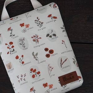 Pochette de livre | Fait main | Cartable | Protège-livres rembourré | Pochette pour livres sur la nature | Couverture du livre | Protège-livre | Pochette de livre broché | Poignée
