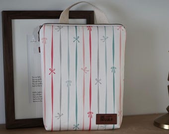 Book Sleeve | Handmade | Book Bag | Padded Book Sleeve | Ribbon Book Pouch with Handle | Book Cover | Zipper Closure | Paperback Book Sleeve
